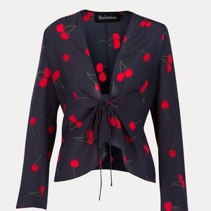 Realisation Par Bianca Silk Top in Wild Cherry
